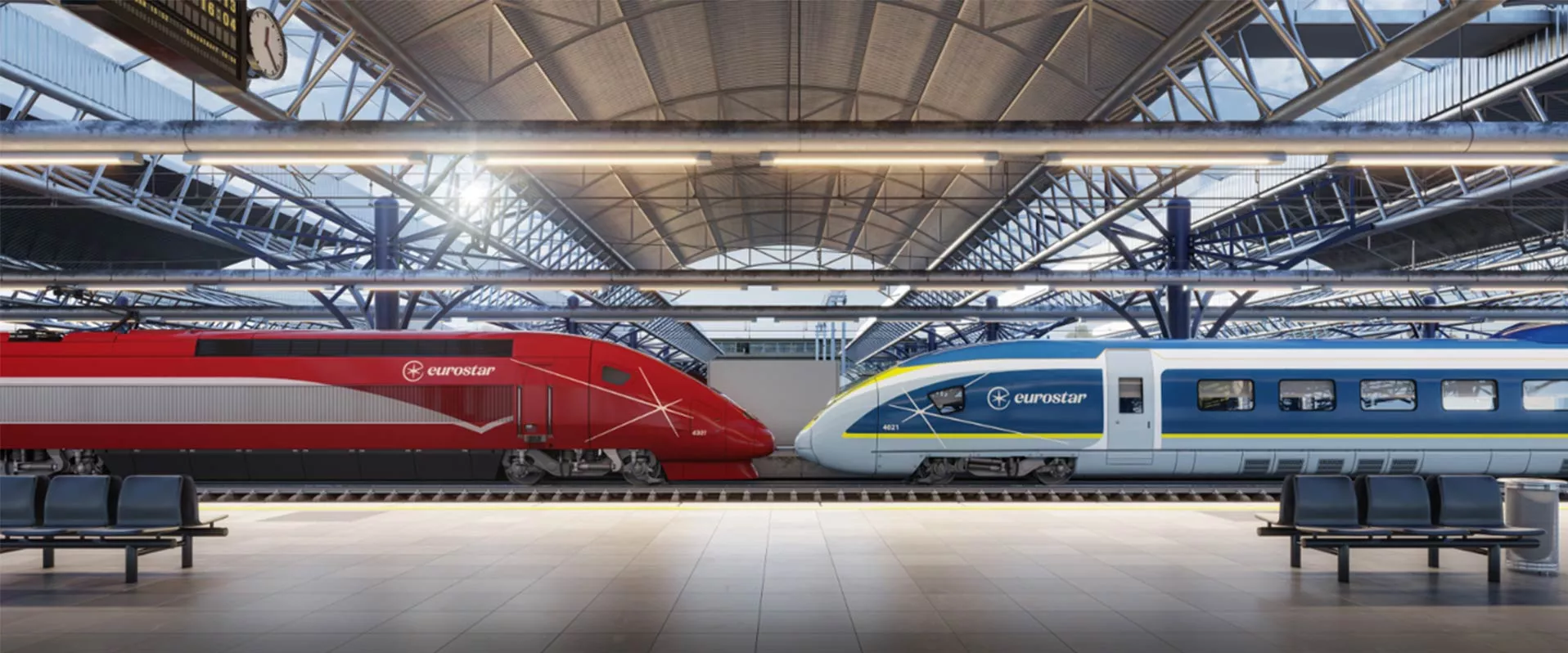 Trains Eurostar en gare