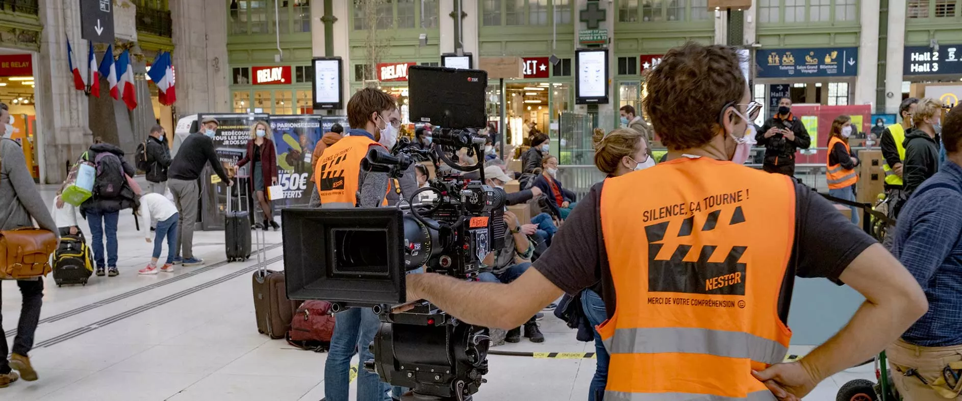 Tournage du film Les Jeunes Amants en gare