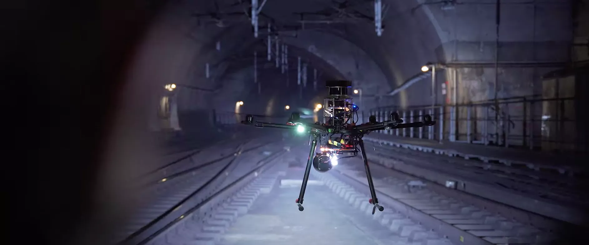Utilisation de drone dans un tunnel ferroviaire