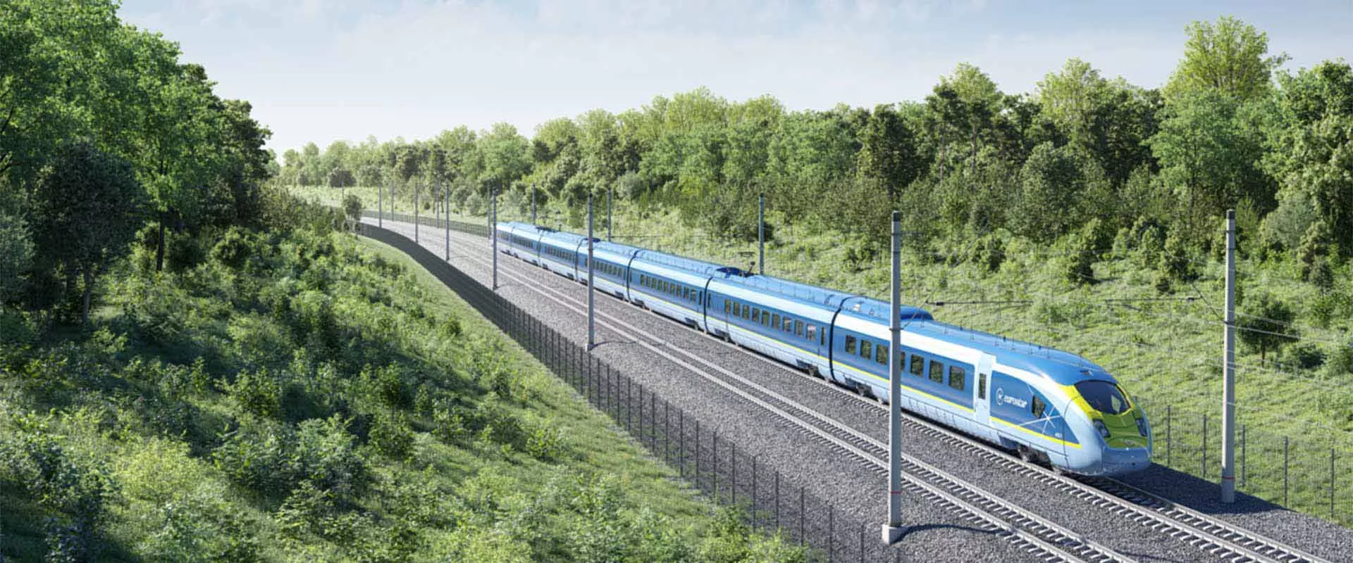 Vue aérienne de l'Eurostar