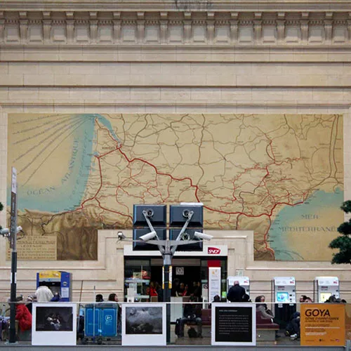 Carte murale en gare de Bordeaux St-Jean