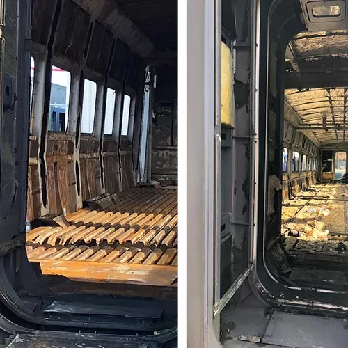 Intérieur de train pour recyclage