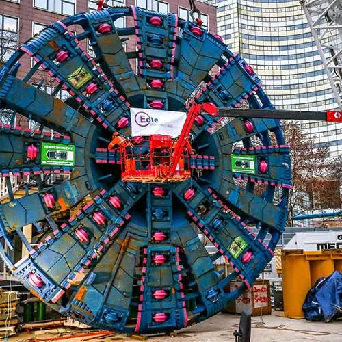 Descente de la route de coupe du Tunnelier Virginie