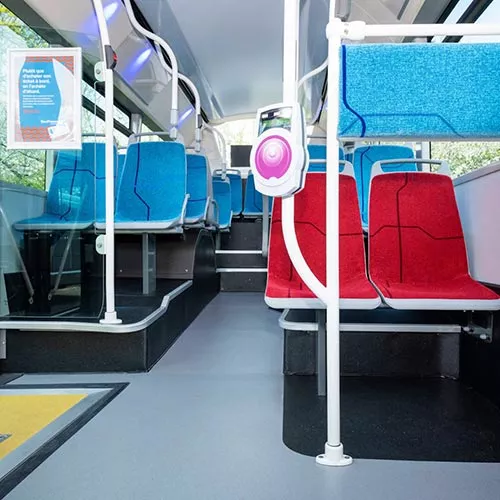 Design intérieur d'un bus Keolis