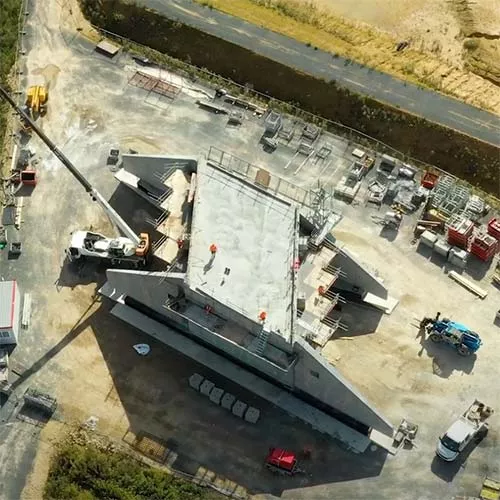 Construction par SNCF Réseau d'un pont ferroviaire en Normandie